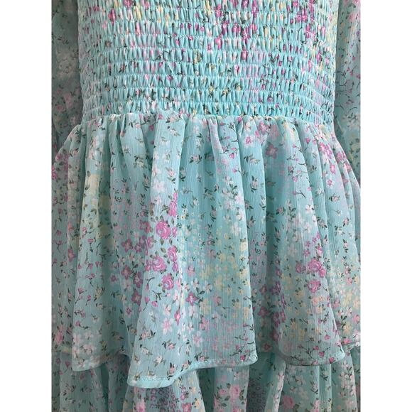 Almost Famous Floral Midi Tiered Dress Large - Picture 4 of 4